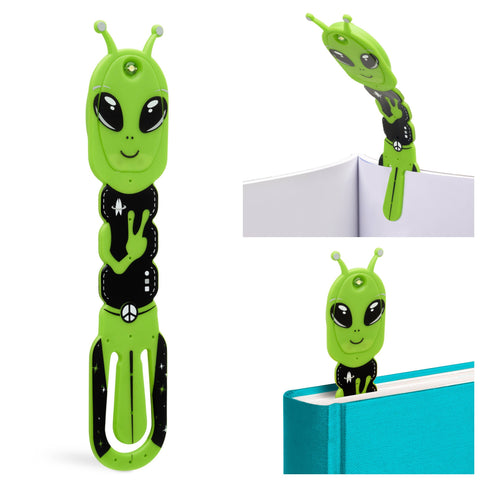 Thinking Gifts Company Ltd - Flexilight Aliens LED 2 in 1 Reading Book Light/Bookmark: Green