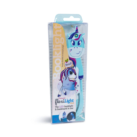 Thinking Gifts Company Ltd - Flexilight Unicorn LED 2 in 1 Reading Book Light/Bookmark: Blue