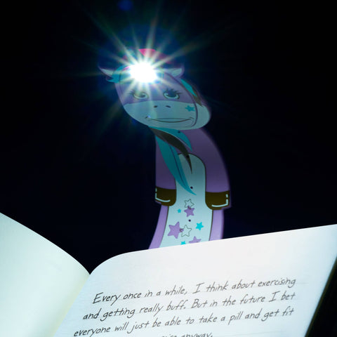 Thinking Gifts Company Ltd - Flexilight Unicorn LED 2 in 1 Reading Book Light/Bookmark: Blue