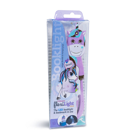 Thinking Gifts Company Ltd - Flexilight Unicorn LED 2 in 1 Reading Book Light/Bookmark: Blue