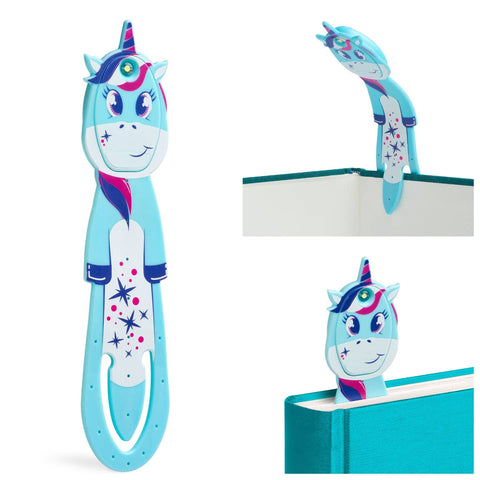 Thinking Gifts Company Ltd - Flexilight Unicorn LED 2 in 1 Reading Book Light/Bookmark: Blue