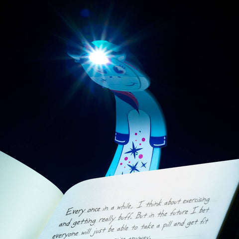 Thinking Gifts Company Ltd - Flexilight Unicorn LED 2 in 1 Reading Book Light/Bookmark: Blue