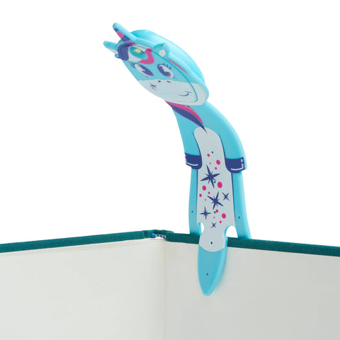 Thinking Gifts Company Ltd - Flexilight Unicorn LED 2 in 1 Reading Book Light/Bookmark: Blue