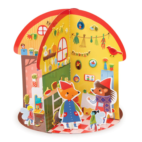 Puffy Sticker 3D Playhouse Mushroom Cottage | Bright Stripes