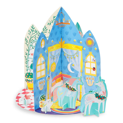 Puffy Sticker 3D Playhouse Unicorn Palace | Bright Stripes