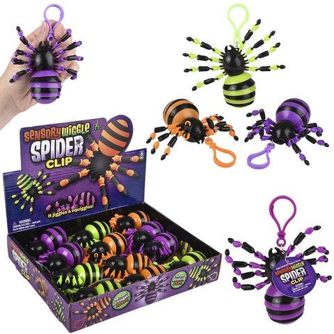 La Luna Bella - Toys - 3" Wiggle Sensory Spider Clip On 12ct LLB kids toys