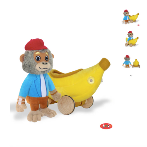 Yottoy | Bananas Gorilla Soft Toy with Bananamobile