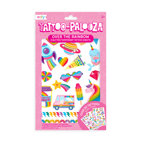 Over The Rainbow Tattoo Palooza Temporary Glitter Tattoo | OOLY