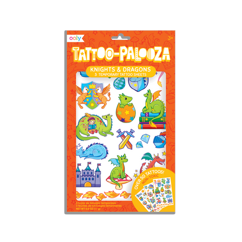 Knights and Dragons Tattoo Palooza Temp Tattoos | OOLY