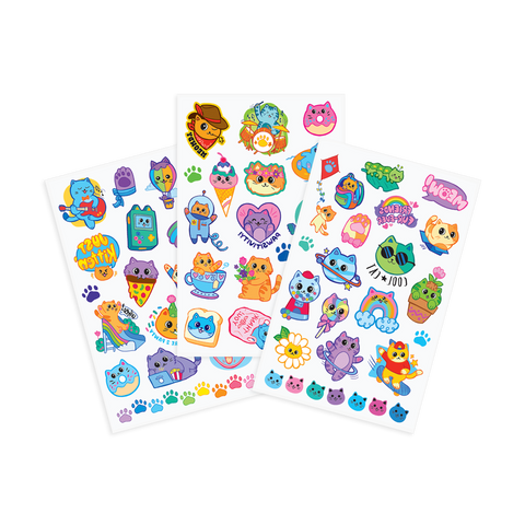 Colorful Cats Tattoo Palooza Temporary Tattoos | OOLY